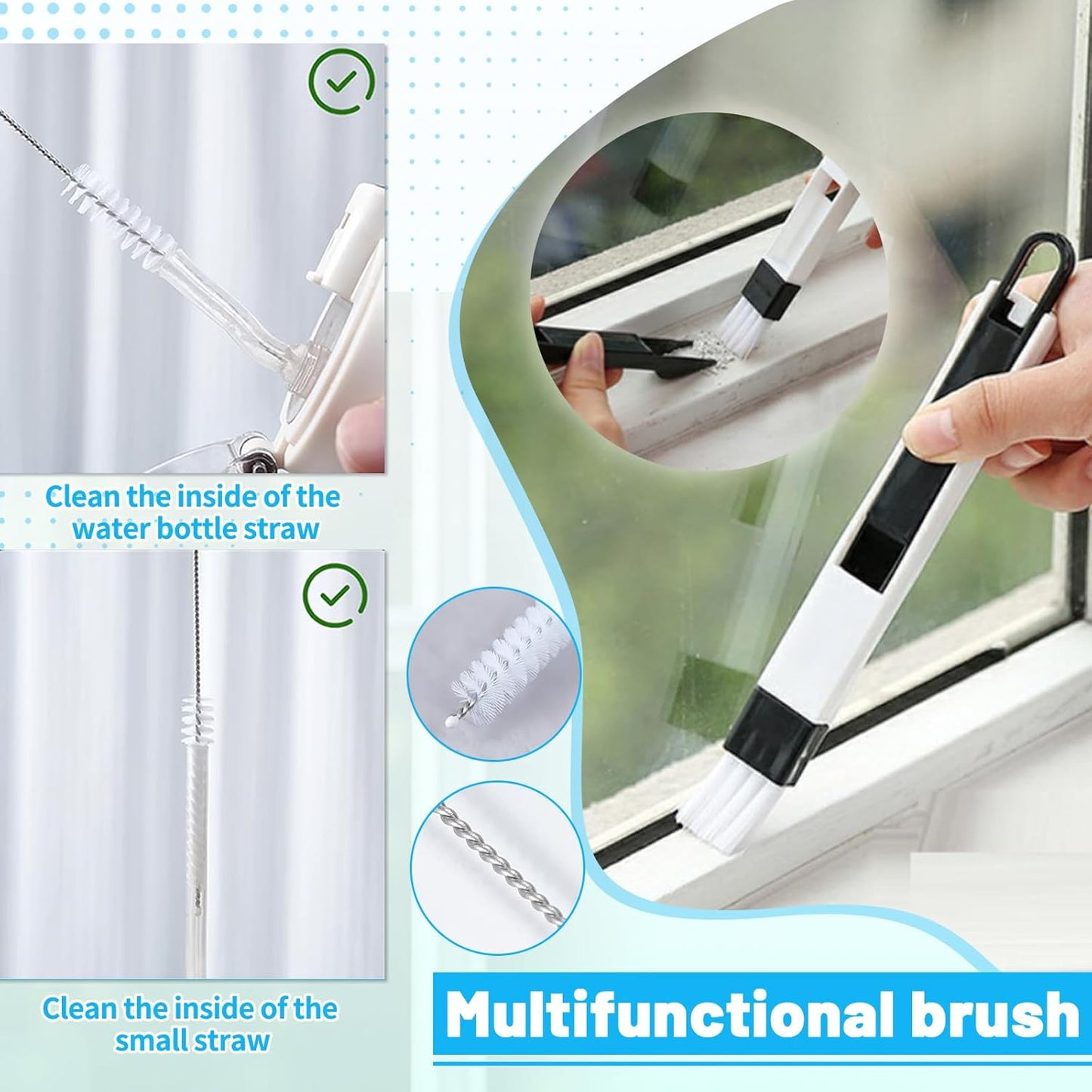 16Pcs Crevice Cleaning Brush Set, Hard Bristle Scrub Brushes for Gaps | Deep Cleaning Window Groove, Cleaning Brush for Sliding Door, Sill, Tile Lines, Shutter, Corner, Sink, Teapot, Bottle