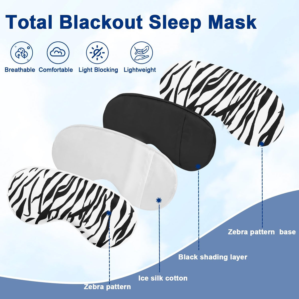 Silk Sleep Mask with Cooling Gel Eye Mask, Warm and Cold Compress, Heated Eye Mask for Tired Eyes, Stain Eye Cover Sleeping Mask for Travel, Home, Office, Yoga, Total Blackout (Black)