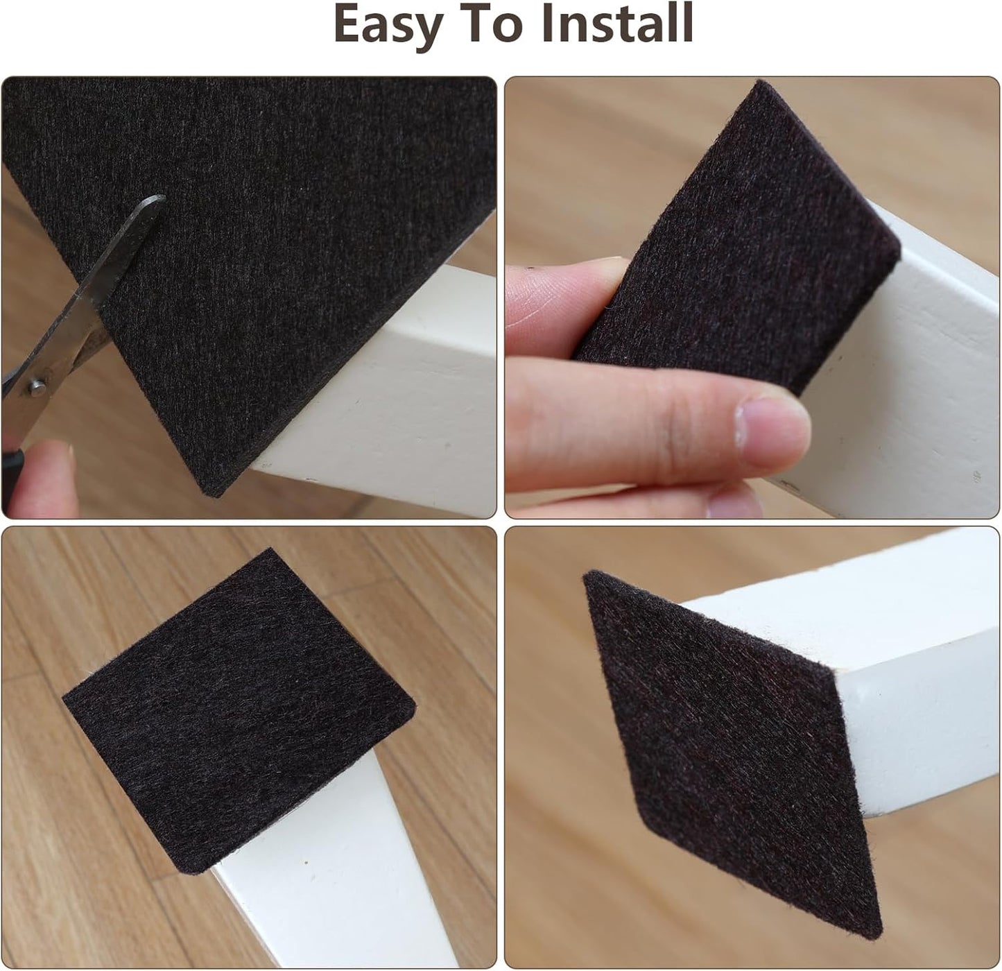 Felt Furniture Pads -182 Pcs Premium Felt Pads for Chair Legs Furniture, Floor Protectors for Hardwood Floors, Black