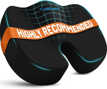 TushGuard Seat Cushion for Office Chair, Memory Foam Chair Cushion, Black