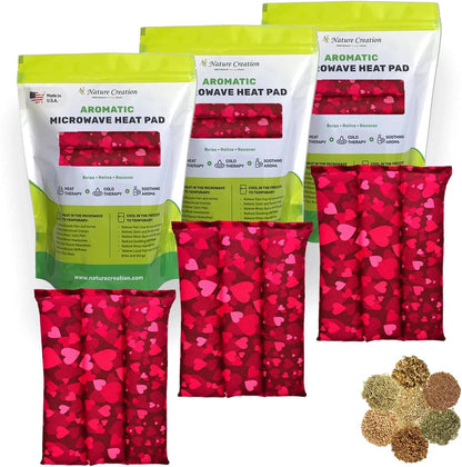 Nature Creation Microwaveable Herbal Heating Pad for Lumbar - Soothing Hot & Cold Therapy Pack for Lower Back- Soothing Relaxation, Warmth and Comfort - Lavender Flowers