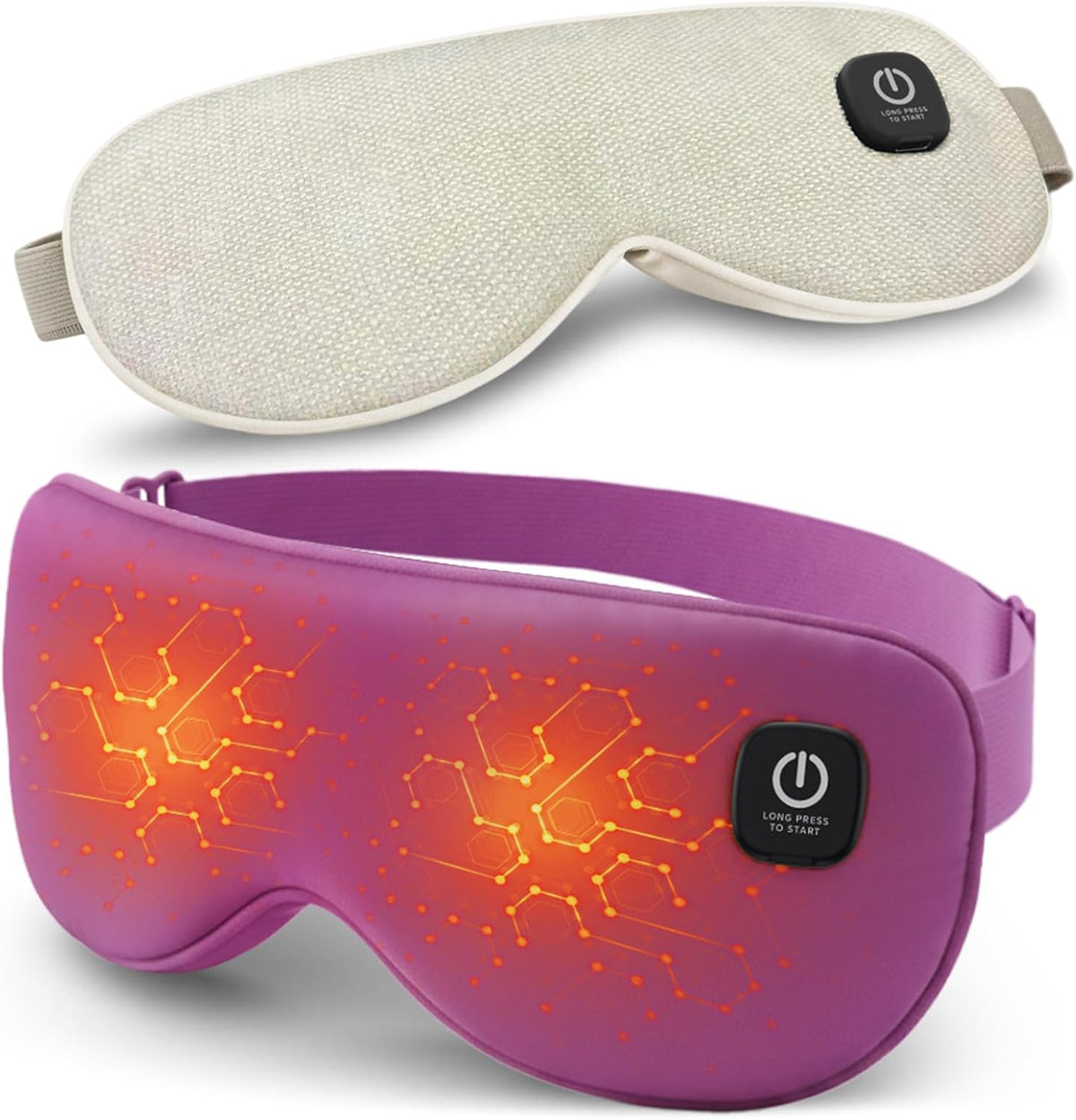 Cordless Heated Eye Mask, Rechargeable Mask with 4 Heat Levels for Dry Eyes