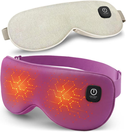Cordless Heated Eye Mask, Rechargeable Mask with 4 Heat Levels for Dry Eyes