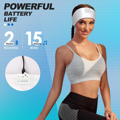 LC-dolida Sleep Headphones Headband Bluetooth 5.4, Sports Headband Earphones Wireless with Speaker Microphone USB C for Women Sleeping Gift Workout Jogging Yoga Insomnia Travel Meditation, Butterfly