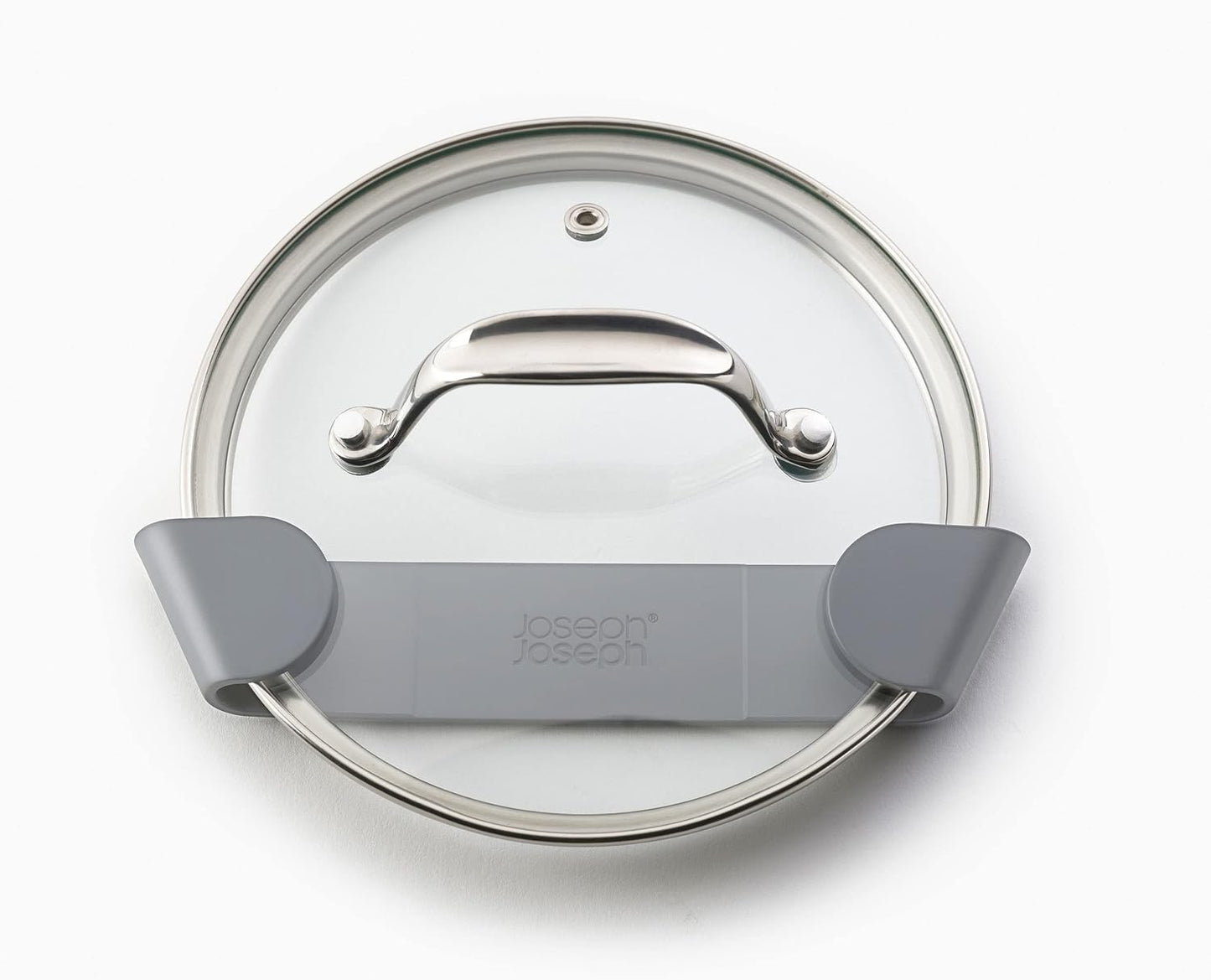 Joseph Joseph Duo - Set of 3 Pot and Pan Lid Holders, Self Adhesive Wall Mount Storage Organiser, Suitable for Lids Up to 24 cm, 3M VHB Tape Included, Grey