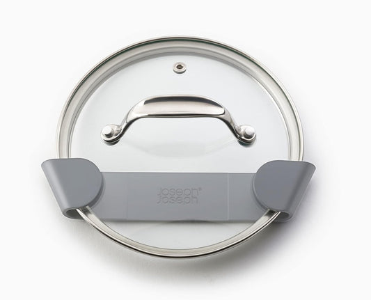 Joseph Joseph Duo - Set of 3 Pot and Pan Lid Holders, Self Adhesive Wall Mount Storage Organiser, Suitable for Lids Up to 24 cm, 3M VHB Tape Included, Grey