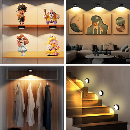 3 Pack Picture Lights for Wall, Rechargeable Battery Operated wall lights, Picture Frame lights with 3 Lighting Modes, Wireless Magnetic Painting Light with Remote Control Timer (White, 3 Pack)