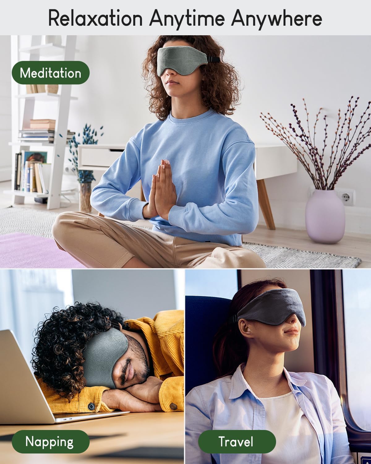 Sivio Weighted Eye Mask for Sleeping, Blackout Sleep Mask for Women & Men