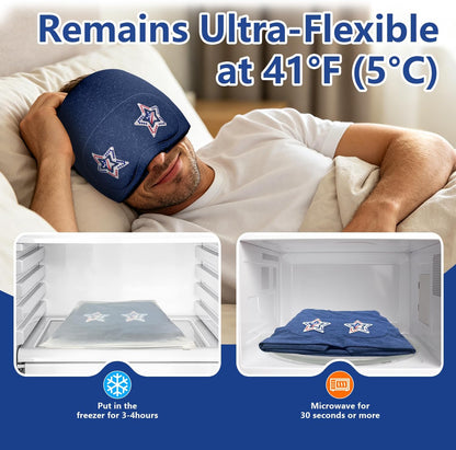 Migraine Relief Cap with Slide-Up Eye Mask, Headache Relief Ice Hat