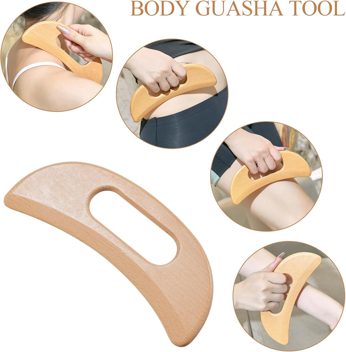 Xokocli 7-in-1 Wood Therapy Massage Tools Lymphatic Drainage Massager for Muscle Pain Relief | Maderoterapia Kit Body Sculpting Tools for Anti-Cellulite, Body Shaping