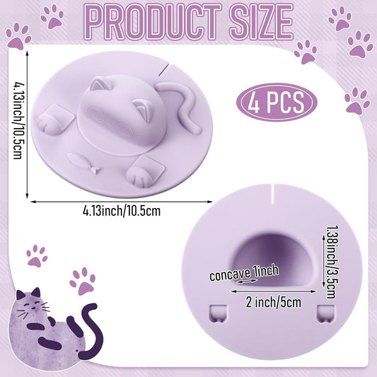 4 Pcs Tea Bag Squeezer 4 Inch Silicone Tea Bag Holder, Purple