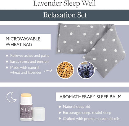 Scentered Lavender Heating Pad & Microwavable Neck Wrap – Aromatherapy Neck Pillow & Sleep Balm Gift Set – Pain Relief for Muscle Aches, Shoulders & Back – Heat Pack & Essential Oil Roll On for Sleep