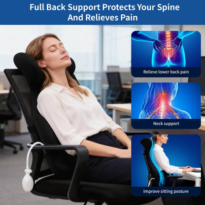 27.7'' Adjustable Airbag Full Back Lumbar Support Pillow, Back Pain Relief