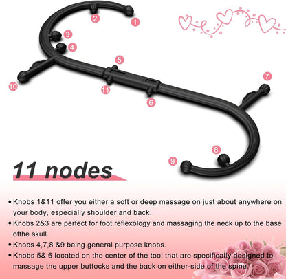 Back Massager for Pain Relief Deep Tissue - Massage Trigger Point Cane,Massage Stick for Pain Relief,Muscle Release Tool Self Massage Hook Cane for Women & Men(Black)