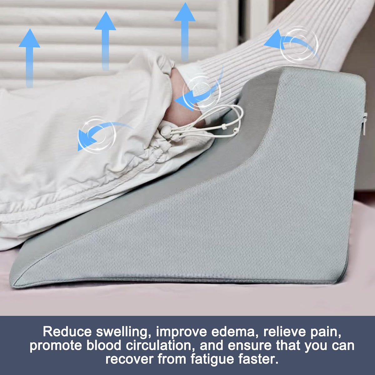 Blanket Lifter for Feet – Bed Sheet Raiser, Post-Surgery Foot Elevation Pillow with Removable Washable Cover – Leg, Knee & Ankle Pain Relief for Arthritis, Neuropathy & Recovery (White)