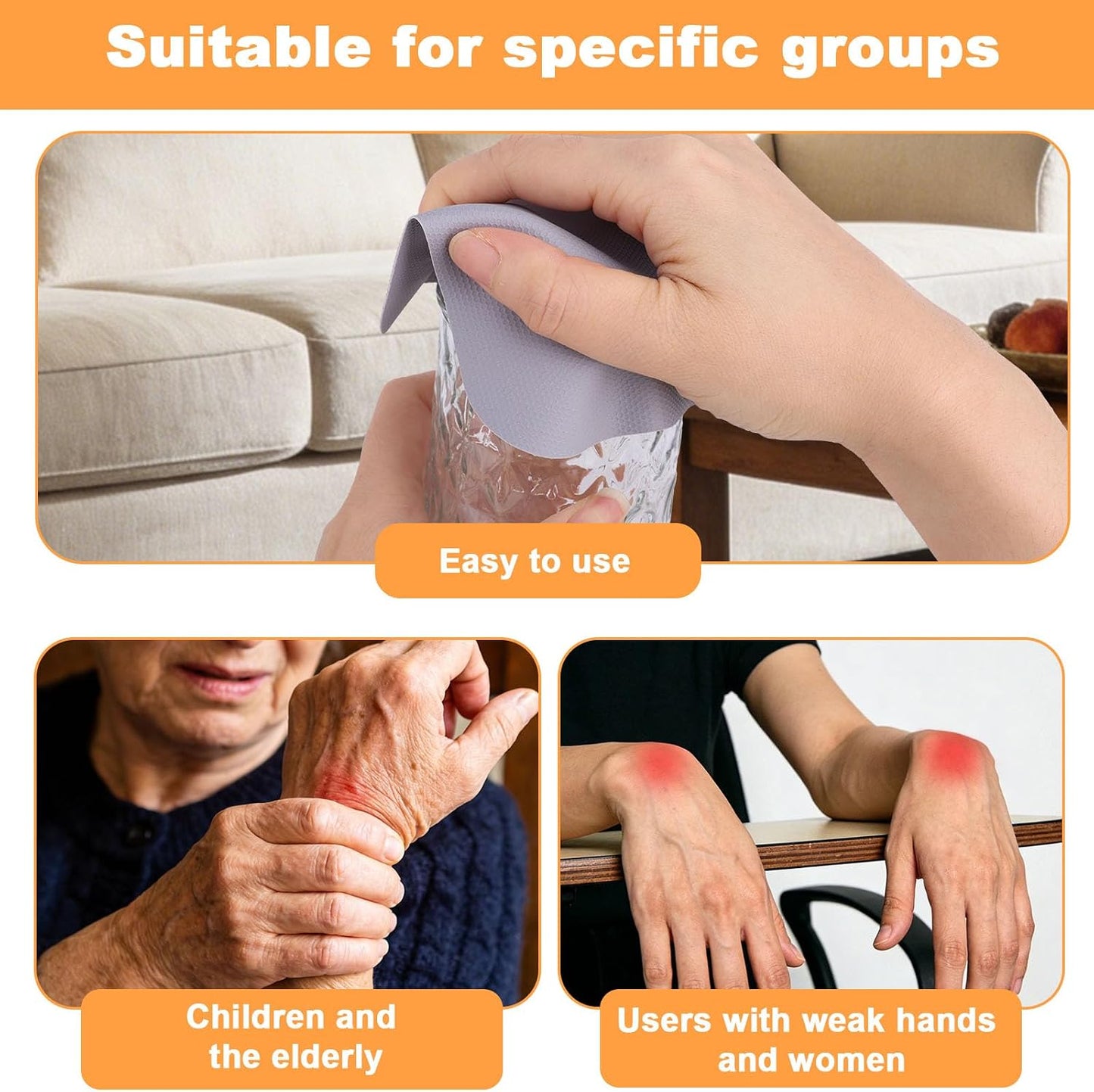 LUTER 4pcs Jar Opener Gripper Pad for Seniors with Weak Hands, Rubber | Multi-function Silicone Bottle Opener Lid Cap Rubber Gripper Pads Kitchen Coasters Gadgets, Light Blue, Green