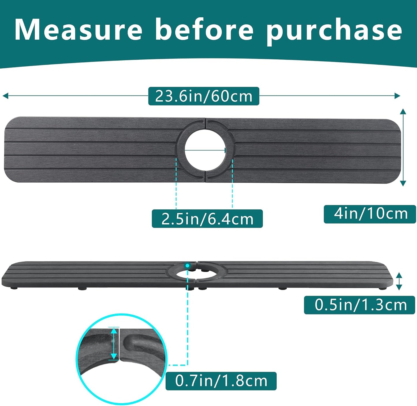 Water Absorbing Stone Kitchen Sink Mat Faucet Splash Guard for Bathroom | Quick Dry, Raised Feet, Diatomaceous Earth, Stone Faucet Mat, Sink Protector for Counter, Sink Accessories, Bathroom Decor