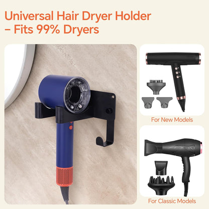 Hot Tools Organizer, Hair Tool Organizer Wall Mount Aluminum Alloy, Space-Saving Curling Iron Holder for Vanity & Bathroom with Stainless Steel Cups White CHOCHOYAH