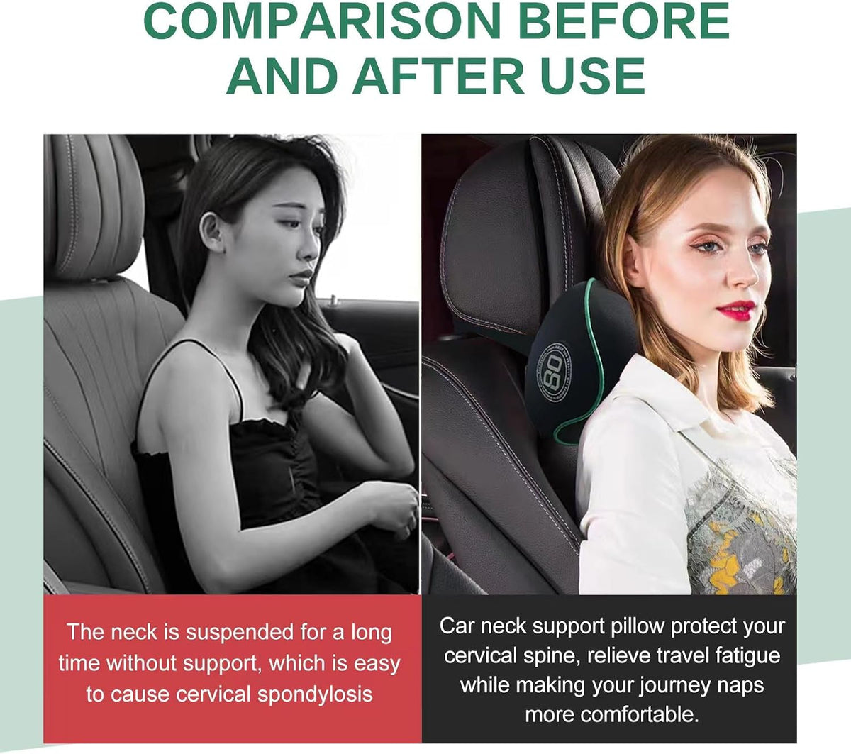 SPRFUFLY Make Relaxing Car Headrest Pillow, Car Neck Pillow for Driving