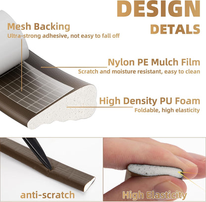 Kneelisa 118” Wedge-Shape Foam Window Weather Stripping Door Seal | Soundproofing Frame Winter Insulation Strip,Noise Cancelling Window Inserts,Door Gap Filler Light Blocker,White