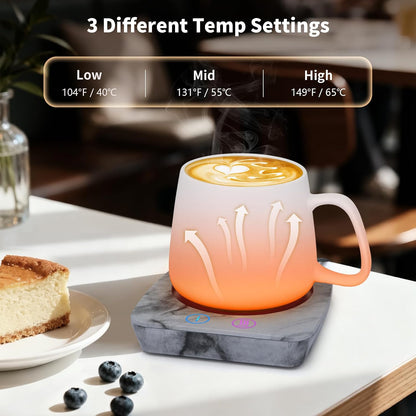VOBAGA Coffee Mug Warmer, 4 Hours Auto Shut Off Cup Warmer for Office Home Desk with 3 Temperature Settings, Electric Beverage Warmer for Cocoa,Tea, Milk, Soup, for Coffee Gifts, Sky Blue (No Cup)