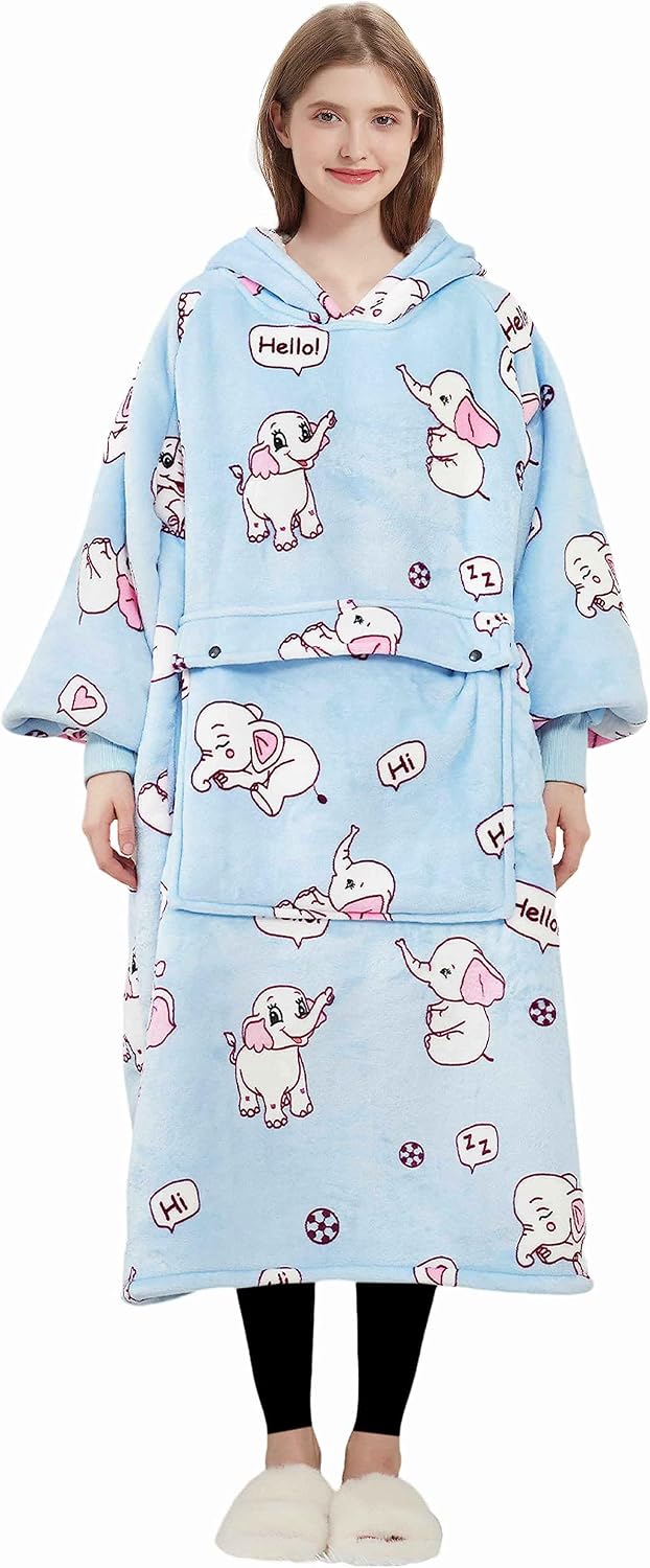 Wearable Blanket Hoodie for Adults With Pocket Strawberry Hoodie | Sherpa, Fuzzy Blanket Hoodie, Oversized Sweatshirt Blanket, Kangaroo Pouch, Cute Birthday Gifts for Sister, Cute Stuff