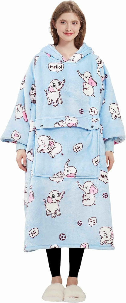 Wearable Blanket Hoodie for Adults With Pocket Strawberry Hoodie | Sherpa, Fuzzy Blanket Hoodie, Oversized Sweatshirt Blanket, Kangaroo Pouch, Cute Birthday Gifts for Sister, Cute Stuff