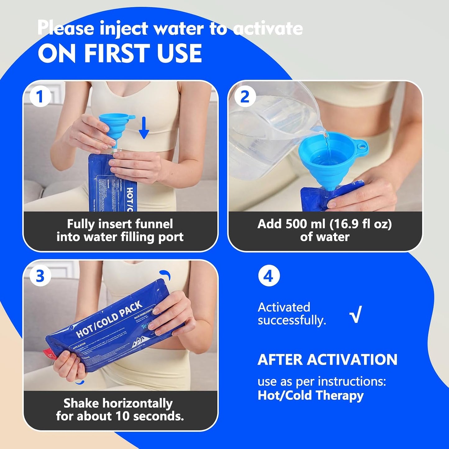 Reusable Hot and Cold Ice Packs for Injuries Long Lasting Reusable Gel Wraps for Shoulder Back Knee Joint Pain Muscle Soreness and After Surgery 3pcs with Strap 10.5"x4.3"x1.2"