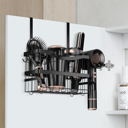Dailyart Hair Dryer Holder, 3-in-1 Metal Hair Tool Organizer, Black | Hot Tools Organizer, Cabinet Door Blow Dryer Holder, for Hair Dryer, Flat Irons, Curling Wands, Straightener