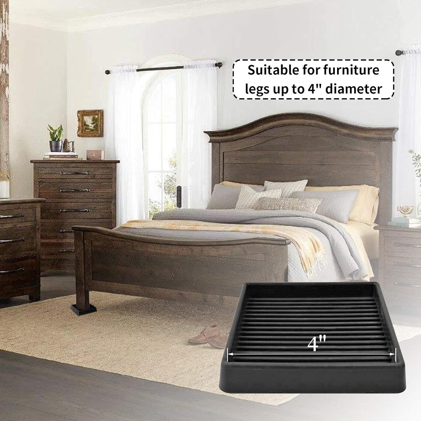 Non Slip Furniture Pads for Hardwood Floors -8 Pcs 3” Furniture Coasters Cups, Anti Skid Furniture Grippers Rubber Feet, Floor Protectors for Furniture Bed Couch Stoppers
