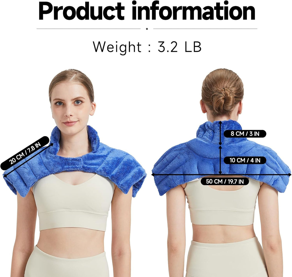 Microwavable Heating Pads, Microwave Heating Pad for Neck and Shoulders, Heated Neck Wrap, Wearable Neck Warmer Microwavable, Hands-Free Weighted Shoulder Wrap for Relax and Soothing