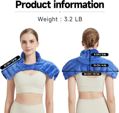 Microwavable Heating Pads, Microwave Heating Pad for Neck and Shoulders, Heated Neck Wrap, Wearable Neck Warmer Microwavable, Hands-Free Weighted Shoulder Wrap for Relax and Soothing