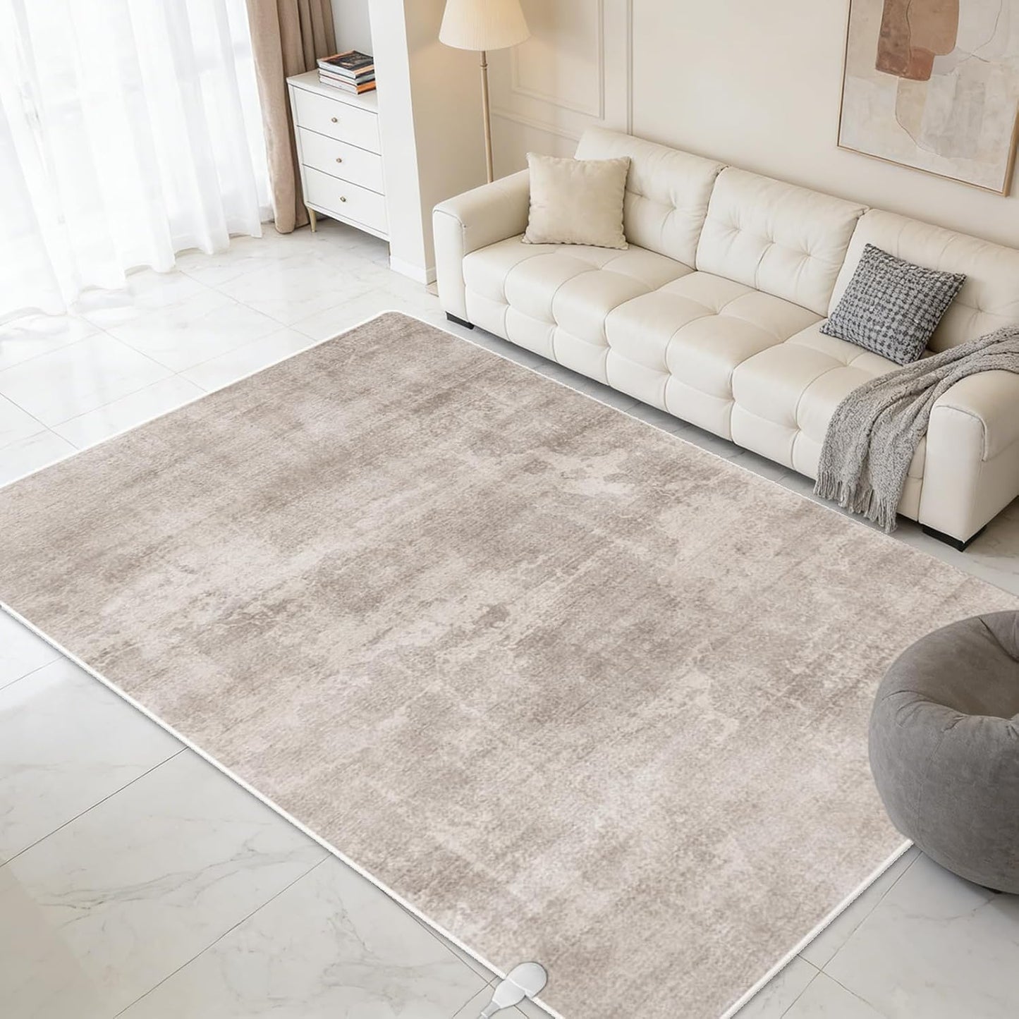 Electric Heated Carpet 35x55in Soft Plush Heating Rug 450W CX | Instant Warmth in 30s, 60 Heat Levels 12h Timer, Energy Efficient Safety Protection Ideal for Home Office Playroom 120V
