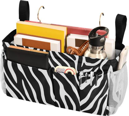 Bedside Caddy Hanging Bunk Bed Caddy Bed Organizer Hanging Pocket with 2 Hooks Bedside Storage Organizer Pocket Bag Holder Checkered Light Green - Colors B