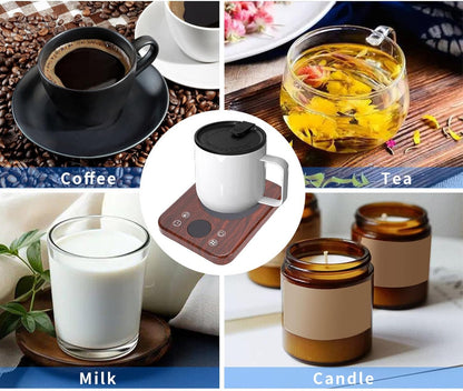 GOWENIC Mug Warmer, 36W Fast Heating 9 Temperature Settings Auto Shutoff, with Intelligent 12 Hour Timer, for Coffee Milk Tea Stainless Steel Cups Glass Mugs (US Plug)