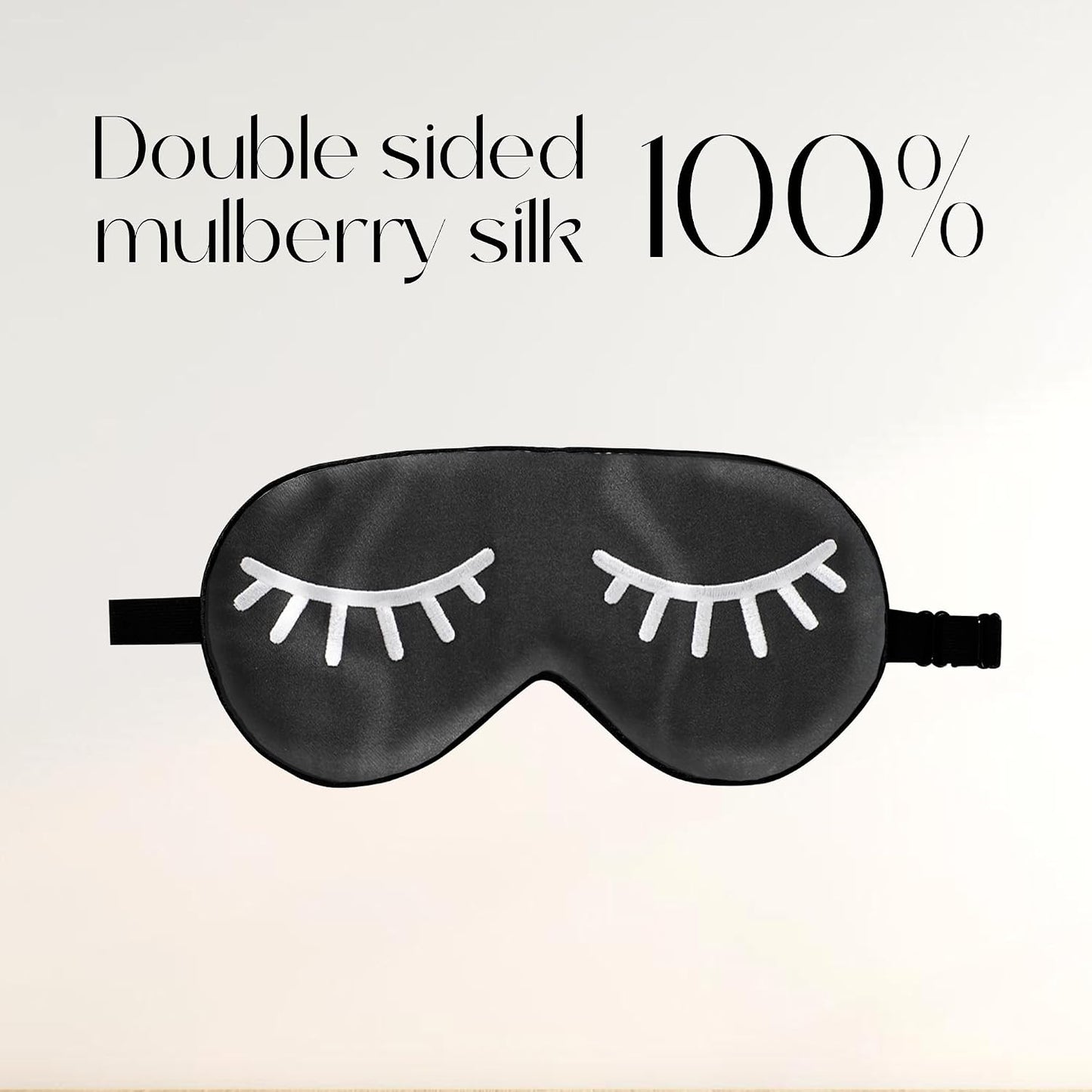ZIMASILK Adjustable 100% Mulberry Silk Sleep Mask | Super-Smooth Soft Natural Silk Eye Mask for Sleep, Travel, Multiple Color Options ( Navy Blue )