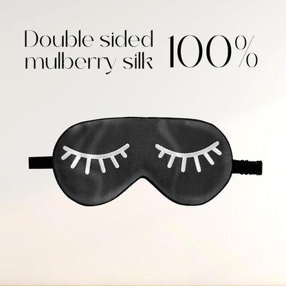 ZIMASILK Adjustable 100% Mulberry Silk Sleep Mask | Super-Smooth Soft Natural Silk Eye Mask for Sleep, Travel, Multiple Color Options ( Navy Blue )