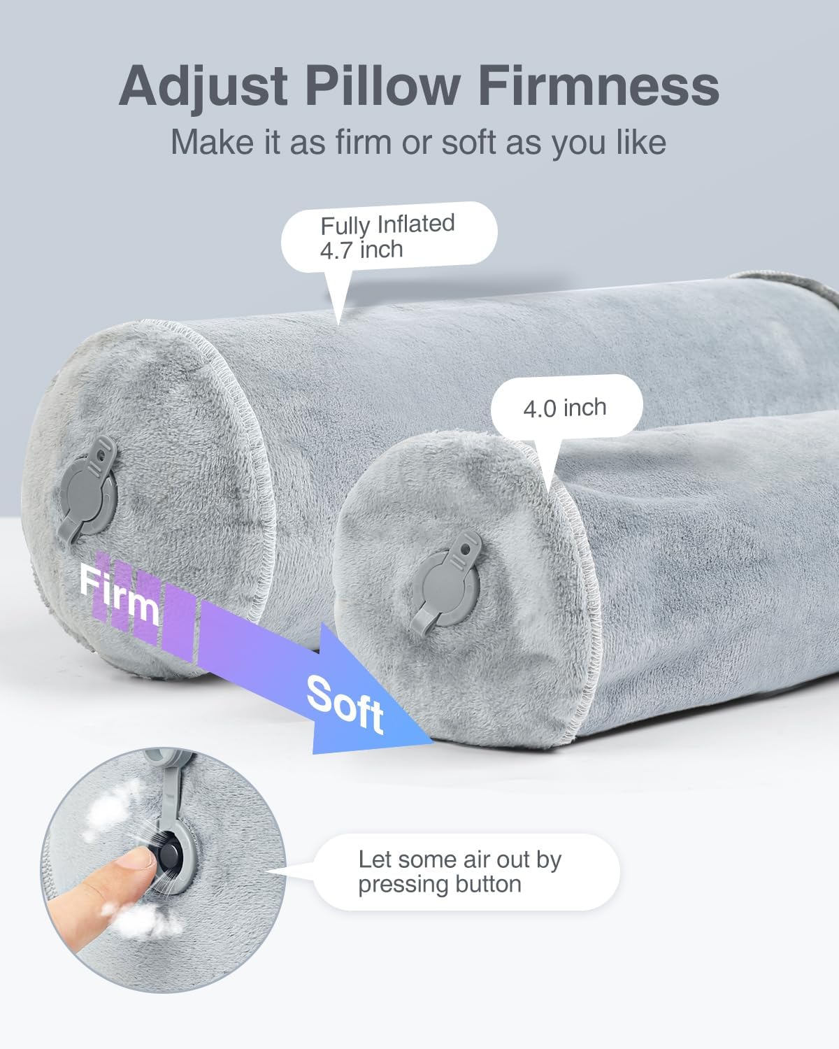 Luxtude Inflatable Neck Roll Pillow for Sleeping, Travel Neck Pillow