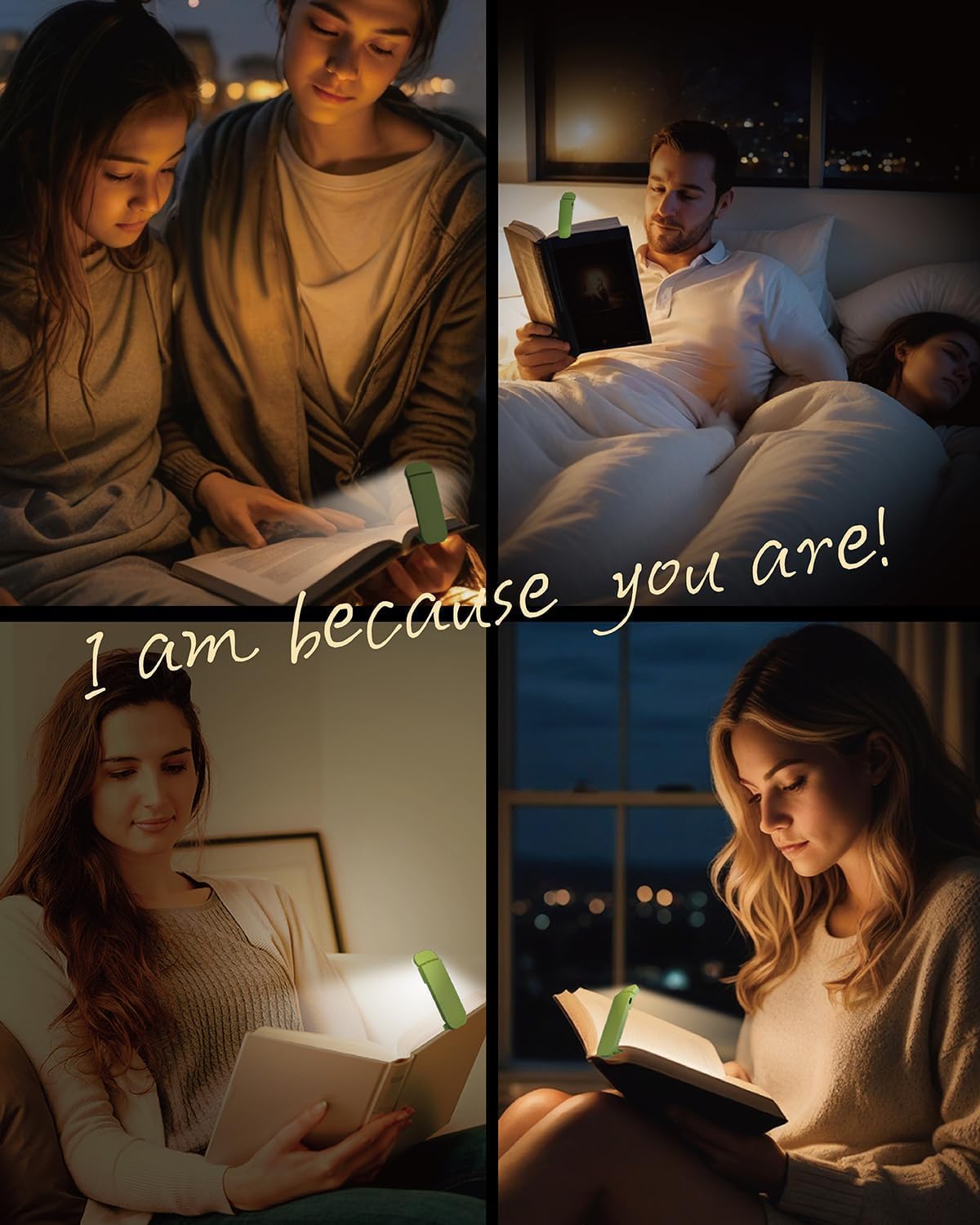 HEMONNKAM Book Reading Light, Rechargeable Clip on Booklight, Eye Caring 3 Color Temperatures & 5 Brightness Levels, Night Use for Bed, Long Lasting, Reading at Night in Bed, Romantic Purple