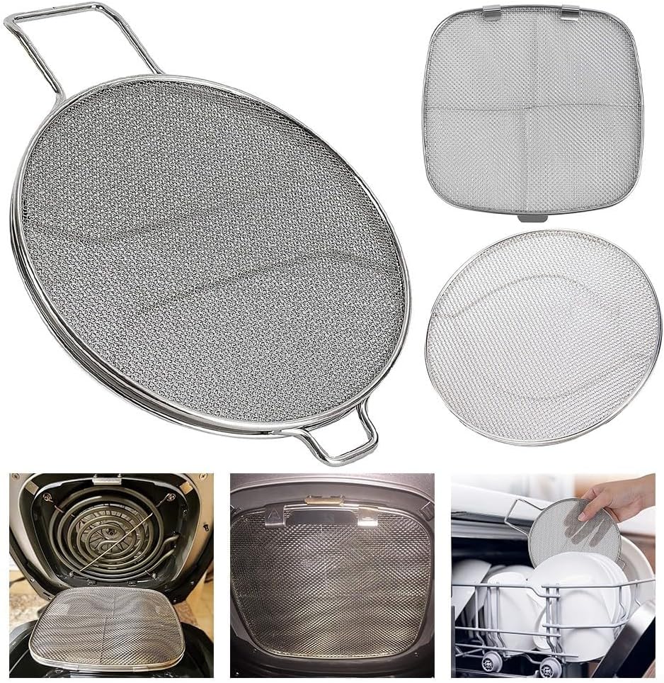Splatter Screen For Cooking, Stainless Steel Double Layer Splatter Screen For Frying Pan, Grease Guard Oil for splash Guard Fryer Accessory Mesh Splatter Guard For IG600, IG601, And IG651(square)
