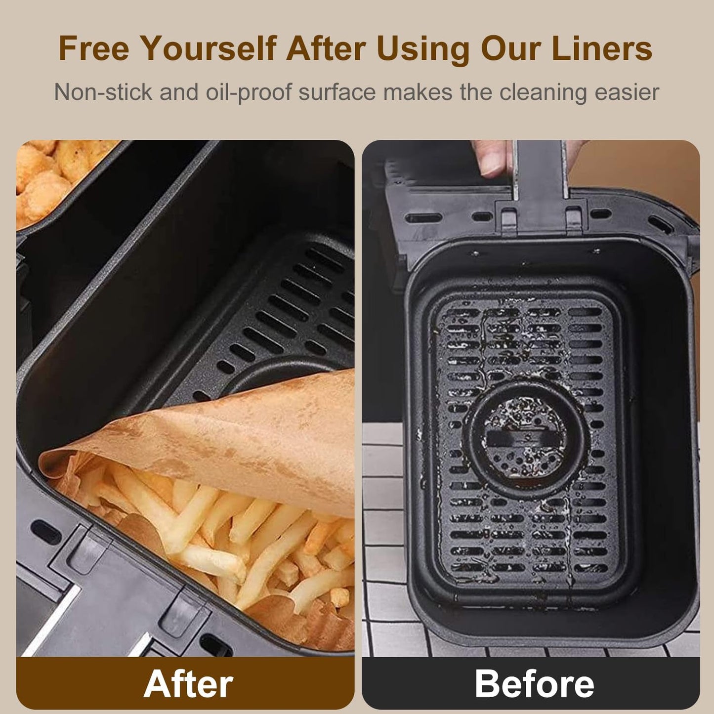 Air Fryer Liners Disposable Paper,100Pcs Airfryer Paper Liners,Non Stick Parchment Paper Liners,Food Grade Air Fryer Accessories for Microwave Oven Steamer 6.3inch Round