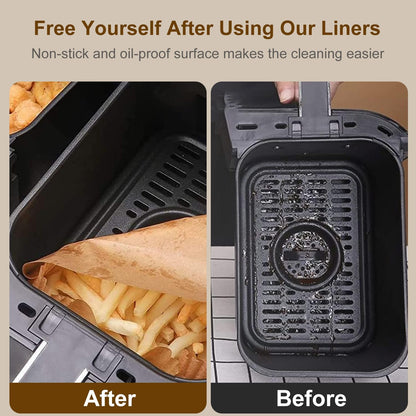 Air Fryer Liners Disposable Paper,100Pcs Airfryer Paper Liners,Non Stick Parchment Paper Liners,Food Grade Air Fryer Accessories for Microwave Oven Steamer 6.3inch Round