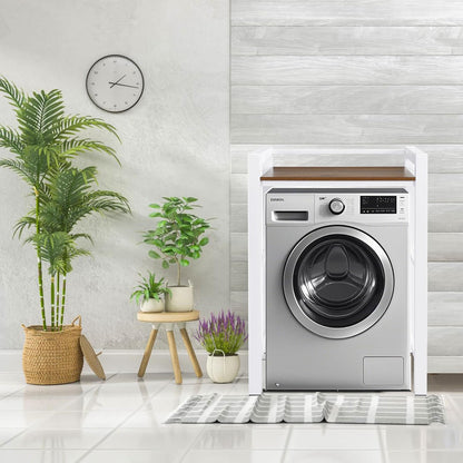 Washer Dryer Stacking Rack Stand, Heavy Duty Steel Standing Storage Shelf Washing Machine Shelf, Over The Washer and Dryer Shelves Space Saving, Load Capacity 300kg, for Bathroom Laundry Room (black)