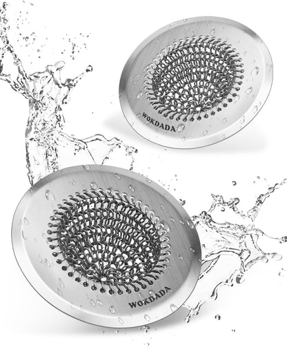 Kitchen Sink Drain Strainer,Patented Reversible Chain Mesh Basket Anti-Clog | Revolutionary Sink Strainer，Easy Clean，Fast Drainage，304 Stainless Steel Rust-Proof，4.4" Large Capacity Food Catcher，Handmade