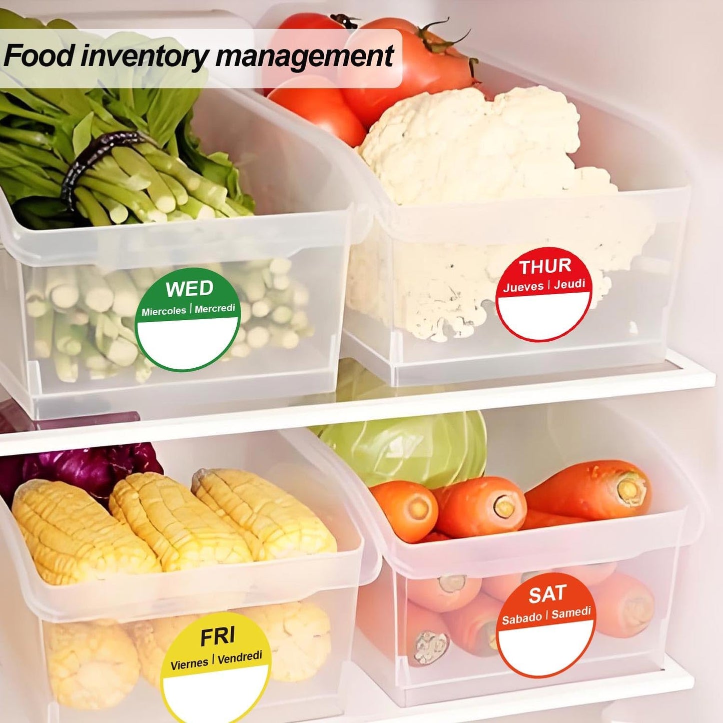7 Days of The Week Labels 1 Inch Color Coding Food Rotation Labels - Self Adhesive Mon, Tue, Wed, Thurs, Fri, Sat Sun Day Label 700 Pcs