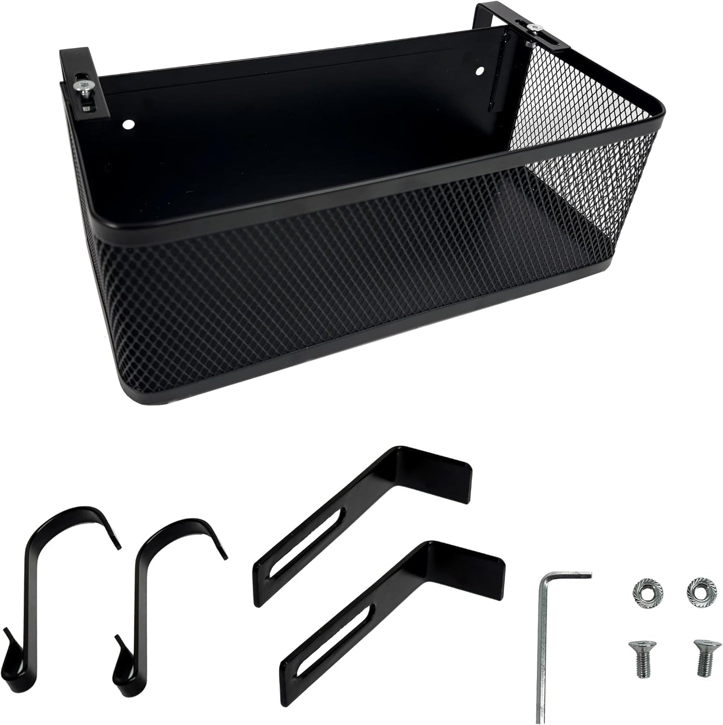 Bedside Caddy Shelf with Hook, Bed Shelf Organizer for Bunk Bed, Office Cubicle, Dorm Room, Holder for Phone, Snacks, Books (Black, 11*4.9*3.9 inch)