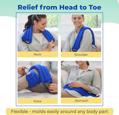 Microwavable Heating Pads for Lower Back, Neck, and Shoulder Pain Relief - Moist Microwave Heating Pad for Muscles and Joints - Microwave Hot Pack Heat Pad for Cramps -1 Heat Pack Blue-Lavender Scent
