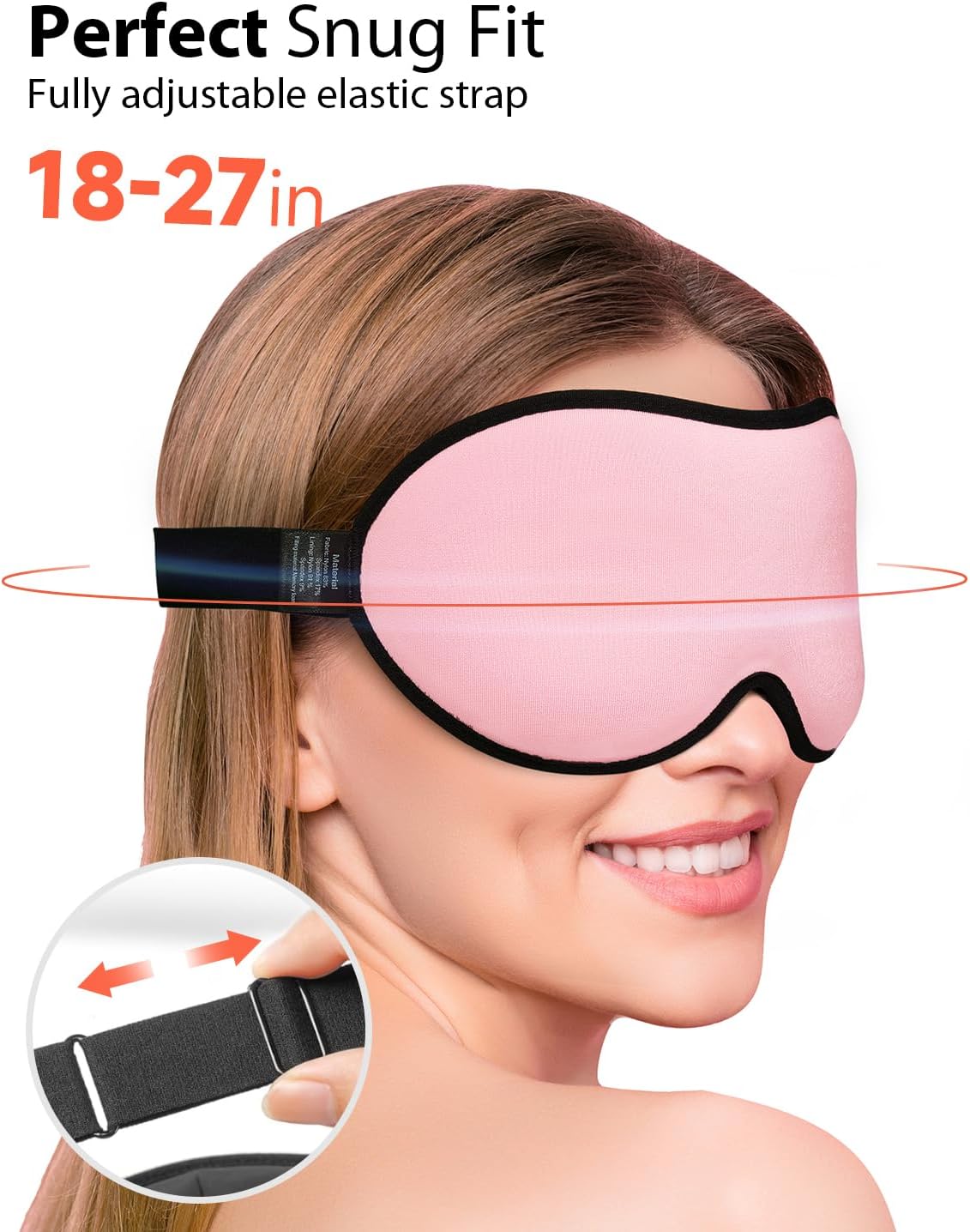 MABAO Weighted Sleep Mask, 100% Blackout Blindfold for Sleeping, Black