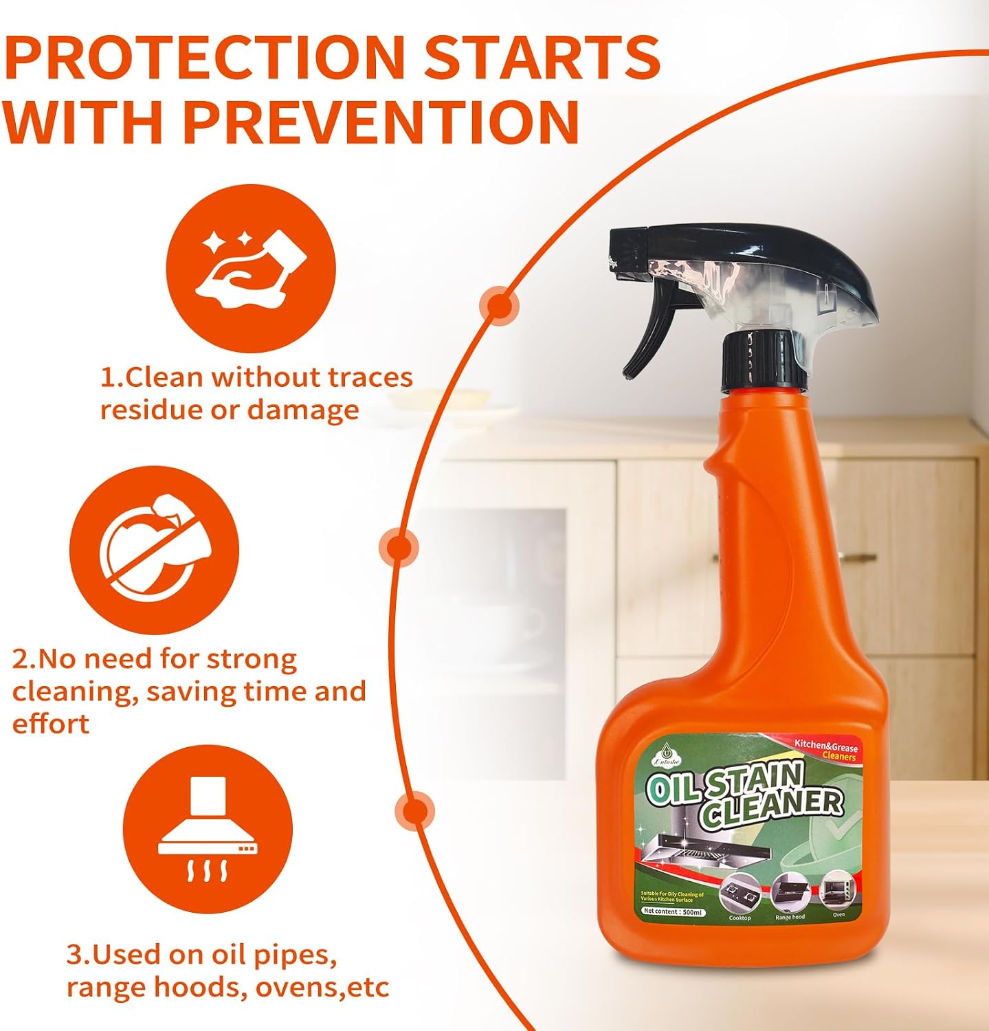 Heavy Duty Kitchen Degreaser Spray,for Kitchen & Outdoor Cooking Degreasing | Fast Acting Grease Remover for Stove,Oven & Range Hood,Cuts Tough Grease,for Outdoor Cooking & Grill Cleaner Degreasing