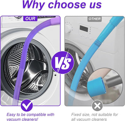 Upgraded Dryer Vent Cleaner Kit: Universal Vacuum Hose Attachment for Lint Removal Fits All Vacuums Cleaner Dryer Cleaning Tools for Clogged Ducts (Blue)